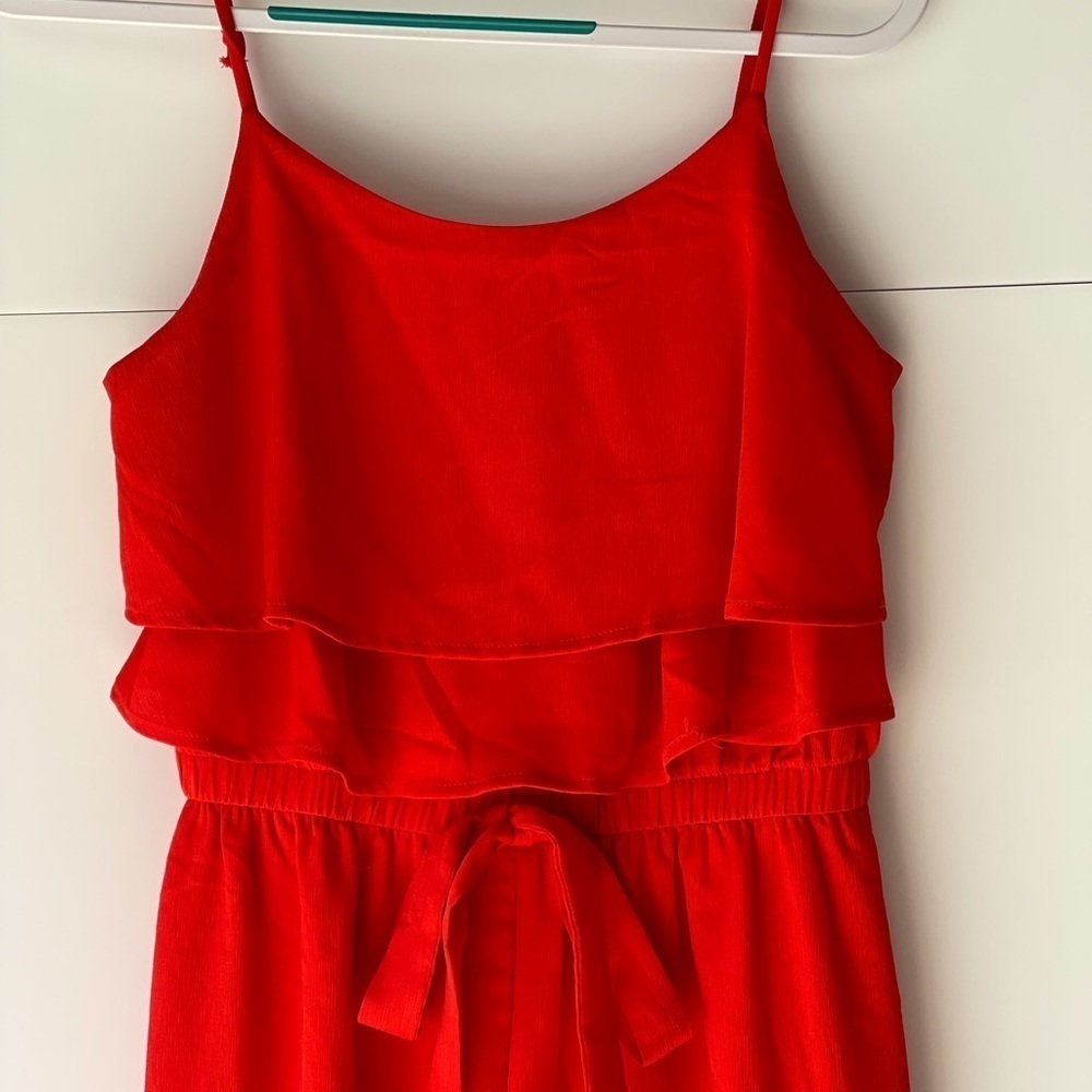 Women's Cute Jumpsuit Romper Orange Boho Trendy Casual Summer Dress, Sz S - Picture 6 of 16